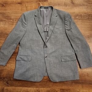 Pronto Uomo EXECUTIVE FIT STRETCH Blazer Mens 48 Reg. Gray & White Micro-check